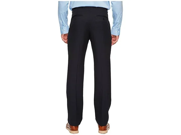 Perry Ellis Portfolio Modern Fit Small Check Performance Pants (Black) Men's Dress Pants