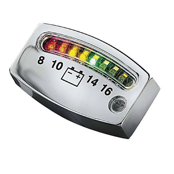Kuryakyn 4219 LED Battery Gauge - Chrome