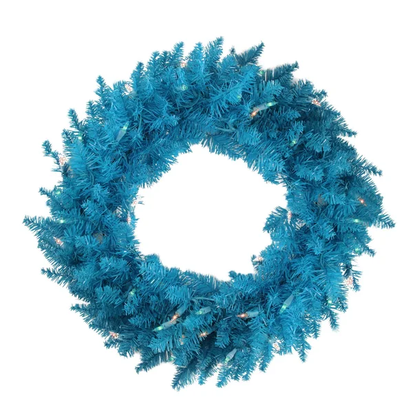 48x22 Pre-Lit Sky Blue Ashley Spruce Christmas Wreath - Clear & Blue Lights