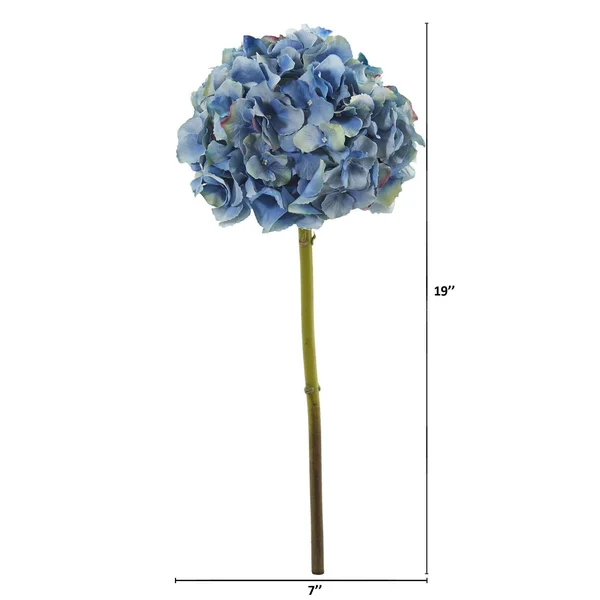 Nearly Natural 19in. Hydrangea Artificial Flower Set of 6 - Pink/White