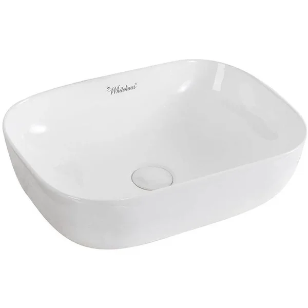 Whitehaus Collection Isabella Plus Rectangular Vessel Bathroom Sink - Black/Gold