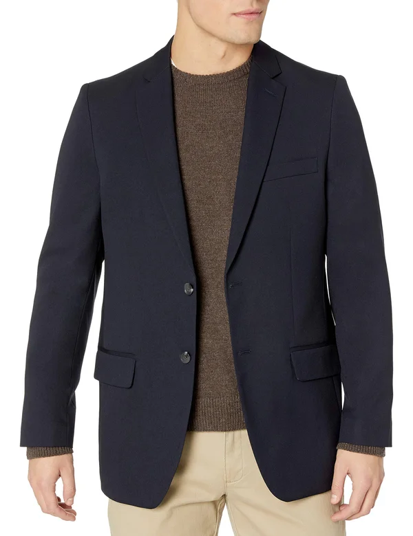 Haggar Men's in Motion Tailored-Fit Blazer - Blue - 40 Long