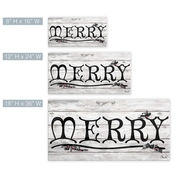 &Merry& Holiday Canvas Wall Art - Ready2HangArt 24x22 W x 12x22 H