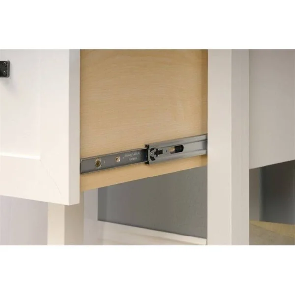 Pemberly Row Home Office Desk in Soft White