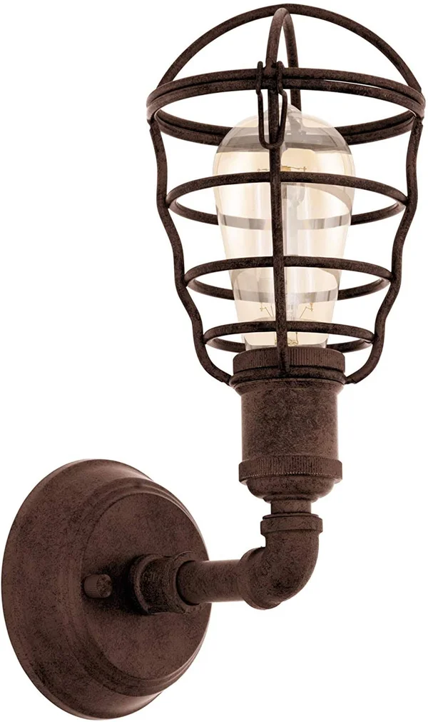Eglo 49811 Port Seton Wall Light in Antique-Brown Steel