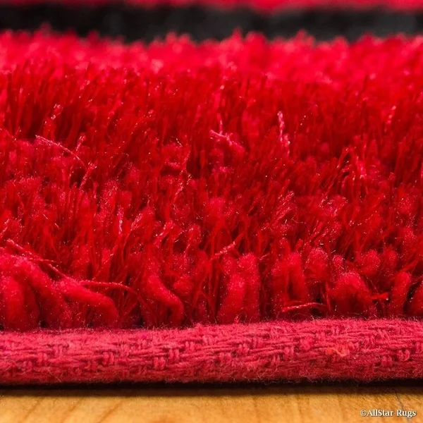 Allstar Modern 3D Swirl Design Rug - 4& 11x22x6& 11x22 - Red