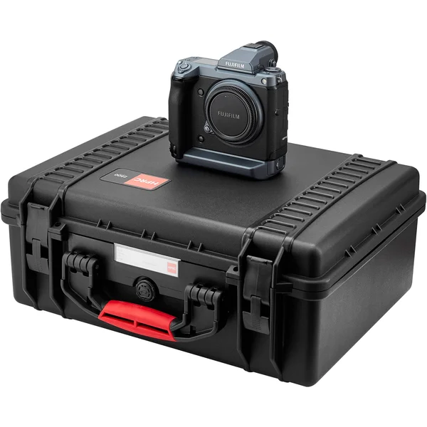HPRC 2500 Resin Hard Case with Foam for Fujifilm Gfx100, Black with Red Handle GFX100-2500-01
