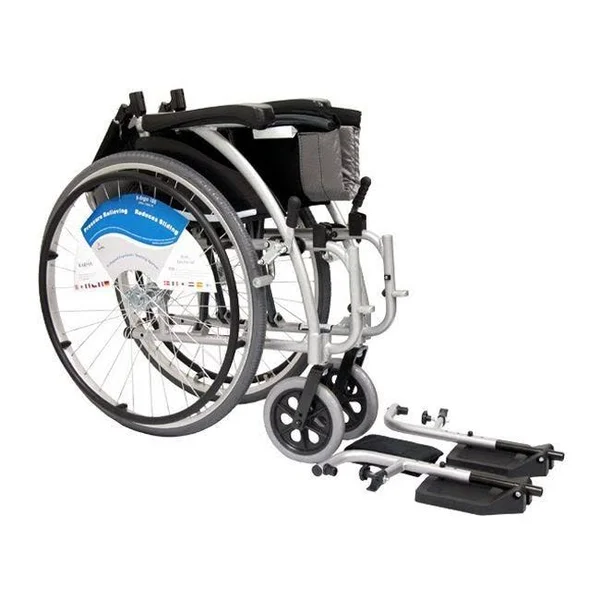 Karman S-Ergo 115 Ultra Lightweight Ergonomic Wheelchair 20x22 Seat, SWG Away Footrest, Quick Release Wheels, Silver