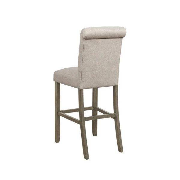 CDecor Croxton Upholstered Tufted Back Bar Stools (Set of 2) - Beige