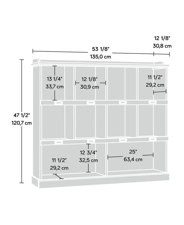 Sauder Barrister Lane 10 Cubby Bookcase, Iron Oak