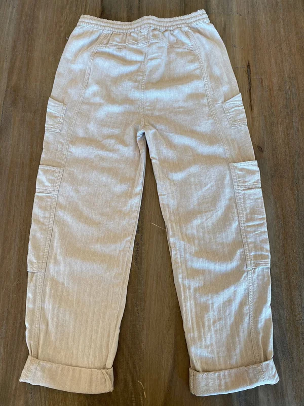 Free People Feelin& Good Utility Pull-On Pants - Ivory