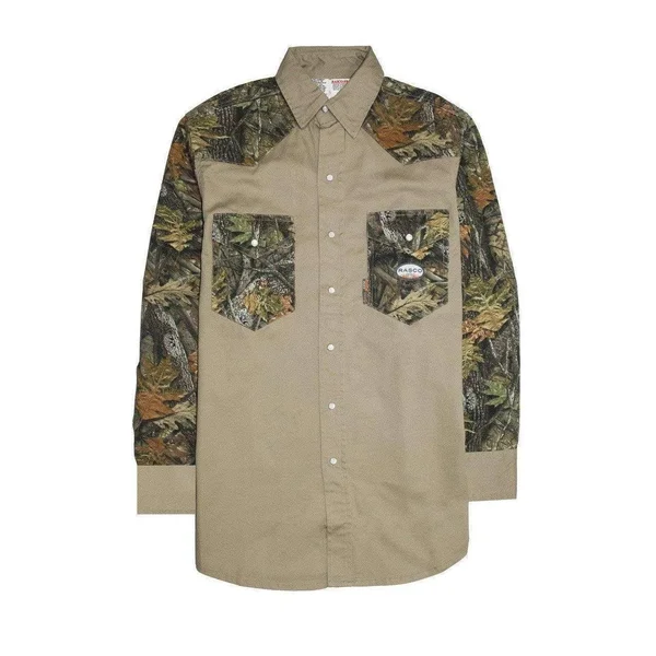 Rasco FR Two Tone Work Shirt 4XLT - Denim-Brown Duck