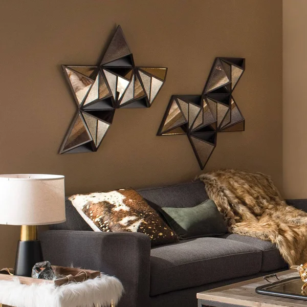 24.25x22 x 42x22 x 5.5x22 Black Diamante Wooden - Wall Decor