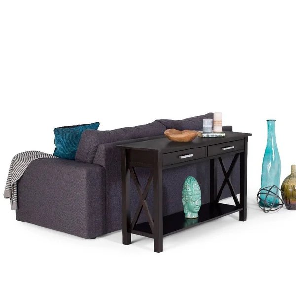 Simpli Home Kitchener Console Sofa Table, Brown