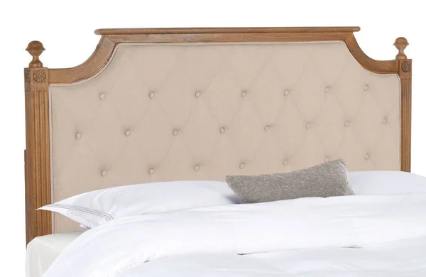 Safavieh Rustic Wood Beige Tufted Linen Headboard (Twin)