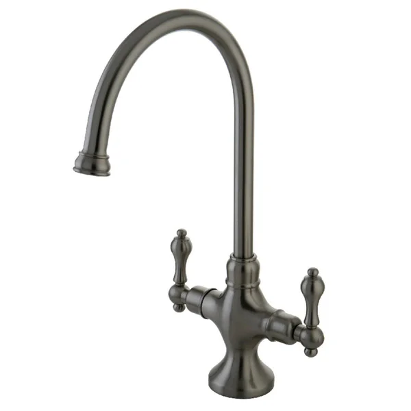 Kingston Brass Vintage Double Handle Kitchen Faucet Without Sprayer - Polished Chrome KS1761ALLS