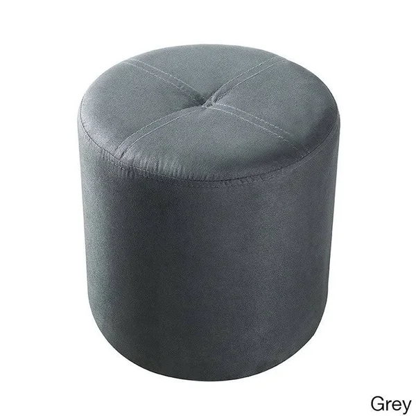 Porch & Den Lodo Wynkoop Round Upholstered Stool Ottoman - Black