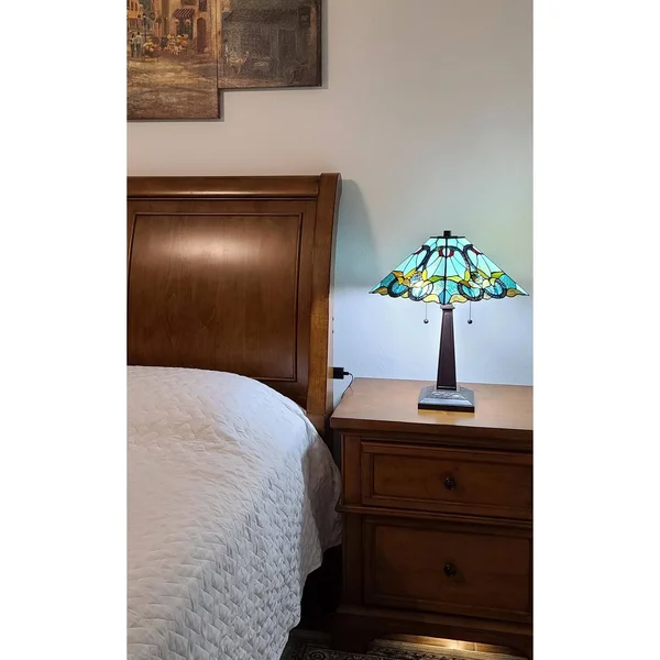 Amora Lighting 20 in. Tiffany Style Mission Table Lamp