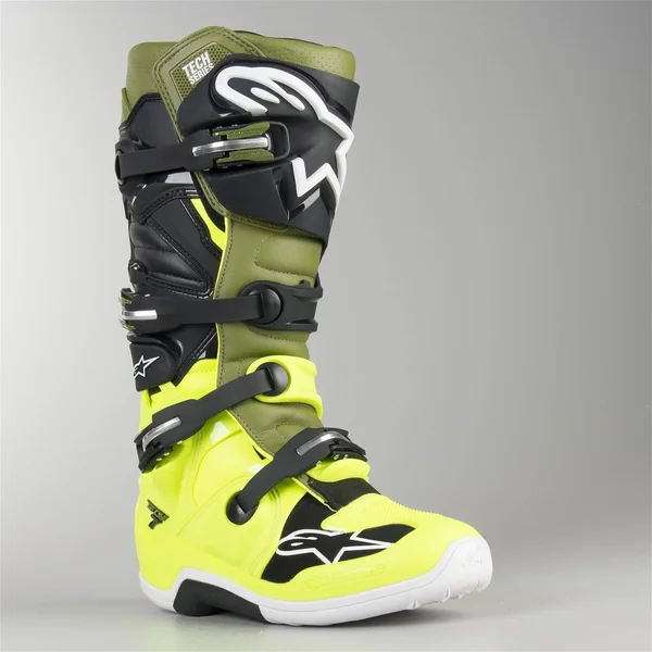 Alpinestars Tech 7 Boots - 8 Fluo Yellow/Military Green/Black