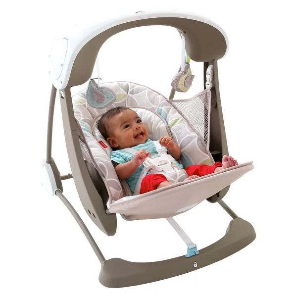 Fisher-Price Deluxe Take-Along Swing & Seat, White/Tan