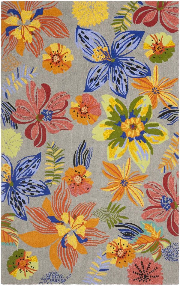 Safavieh Four Seasons FRS468C 4&0x22 x 4&0x22 Round Grey, Orange Area Rug