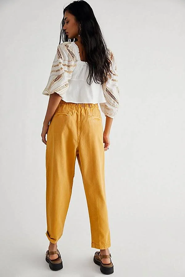 Margate Pleated Trouser by We The Free at Free People in Yellow - Size: S