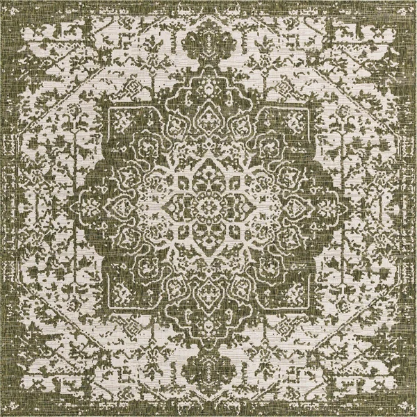 Jill Zarin Dubai Indoor Outdoor Rug - Green, 8ft Sq