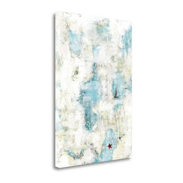 Tangletown Fine Art The Starfish and The Sailboat by Sarah Ogren Giclee on Gallery Wrap Canvas, 28x22 x 39x22 - Multi