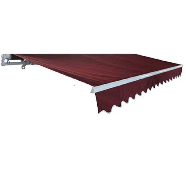 Aleko 12&x10& Retractable Patio Awning, Burgundy Color