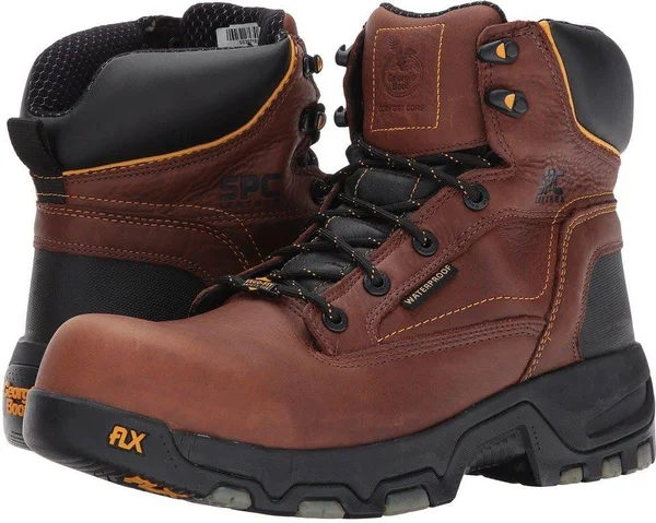 Men's Georgia Boot GB00168 6 inch FLXpoint WP Composite Toe Work Boot, Brown