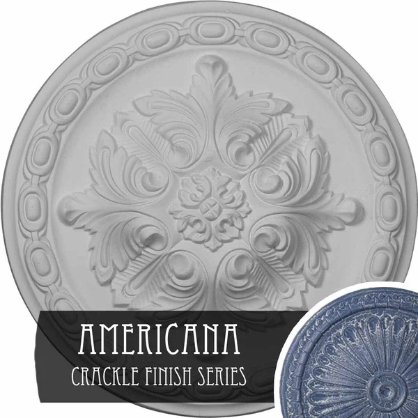 11 3/8x22OD x 2x22P Acanthus Ceiling Medallion (Americana Crackle)