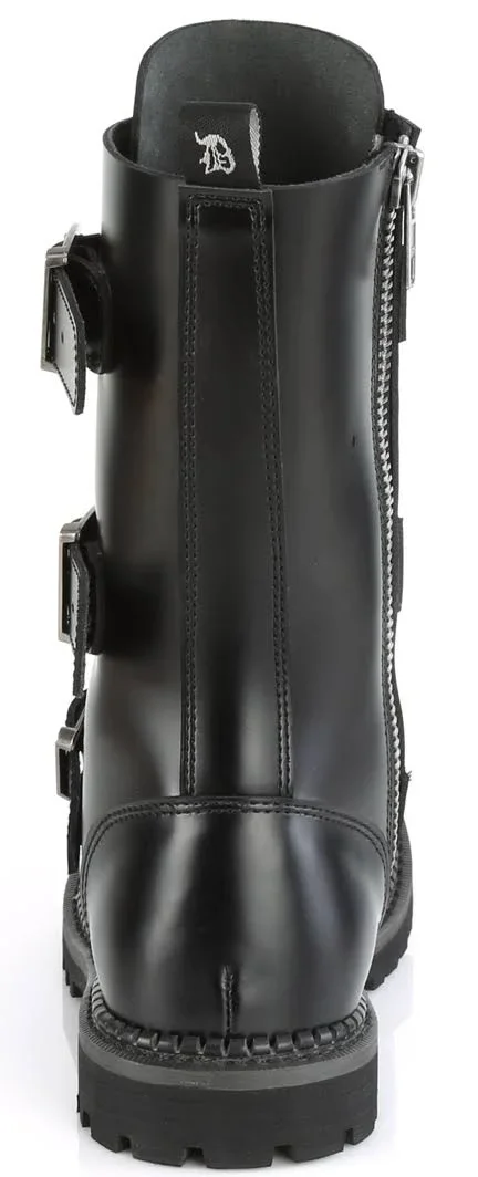 Demonia Riot-12 - Black Leather