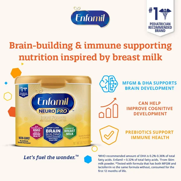 Enfamil neuropro Baby Formula Milk Powder, 20.7 Ounce (Pack of 6), Omega 3, Probiotics, Brain Support