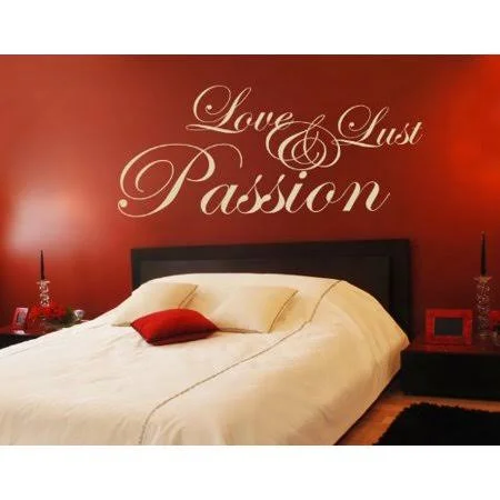 Love, Lust and Passion Wall Decal - Wall Sticker, Vinyl Wall Art, Home Decor, Wall Mural, Quotes and Sayings - 1724 - Light Pink