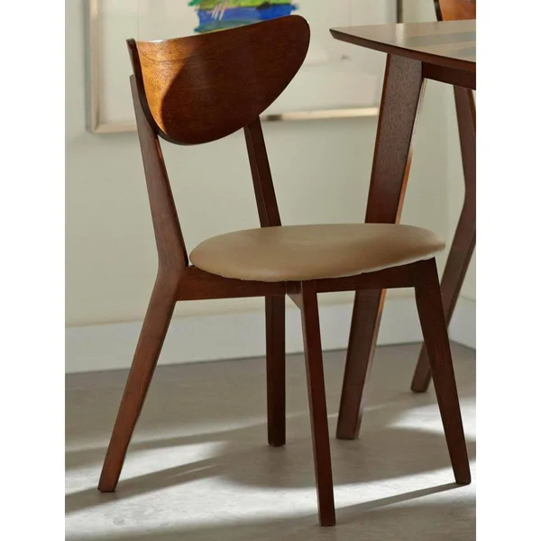Peony Retro Mid-Century Style Chestnut Finished Dining Chair (Set of 2) Chestnut, Set of 2