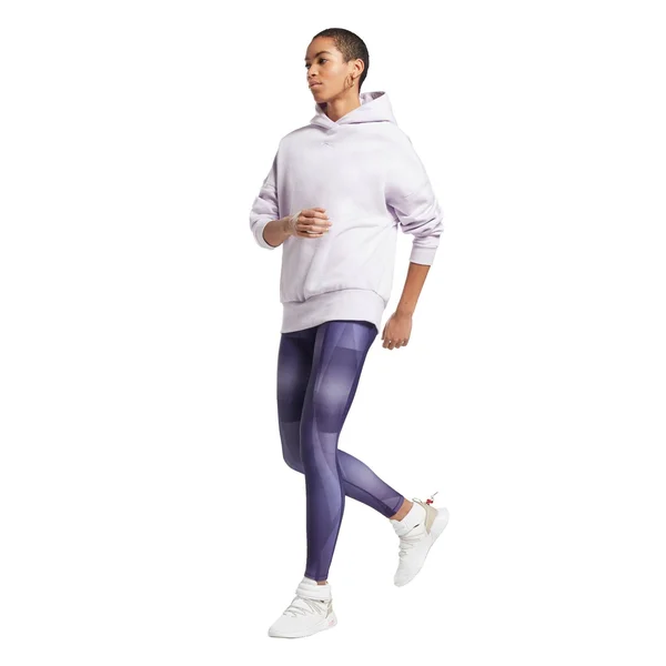 Reebok Women's Studio Retro Oversized Hoodie in Purple/Luminous Lilac Size Small - Cotton/Polyester/Fleece