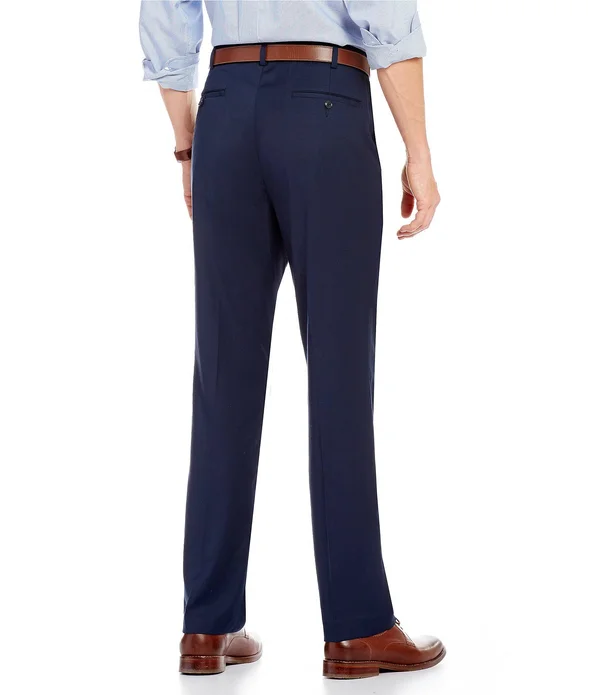 Roundtree Yorke Big Tall Travel Smart Comfort Classic Fit Flat Front Non-Iron Twill Dress Pants - 48 29