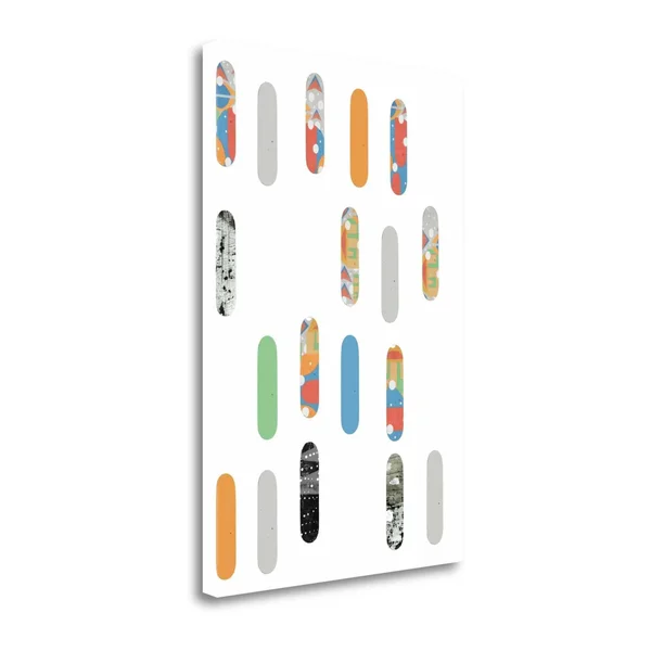 Tangletown Fine Art Skateboards by Sarah Ogren - Fine Art Giclee Print on Wrap Canvas, 23x34x22