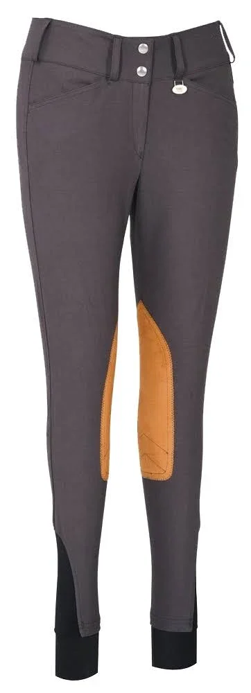 George H Morris Ladies Show Time Knee Patch Breeches - 34, Charcoal