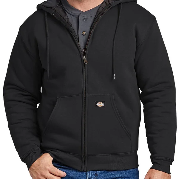 Dickies Jackets & Coats - Dickies, Mens Thermal Lined Fleece Hoodie, Black, Color: Black, Size: 4xl4tg, Leetroy2494&s Clo