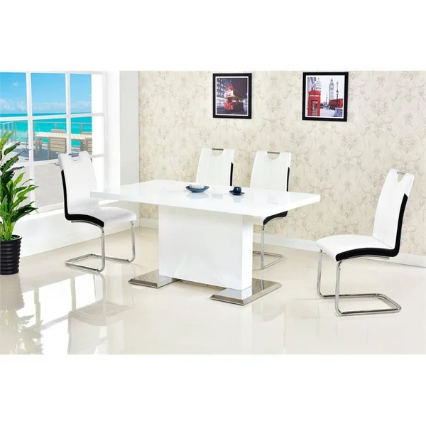 Best Master Furniture Bono Upholstered Modern Side Chairs - Set of 2, White
