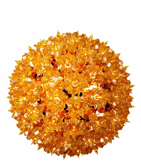 7.5x22 Yellow Lighted Gold Hanging Starlight Sphere Ball Christmas Decoration