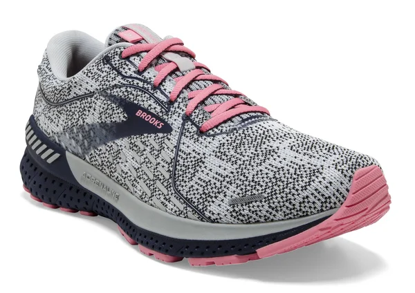 Brooks Women's Adrenaline GTS 21 White-Peacoat-Coral - 5