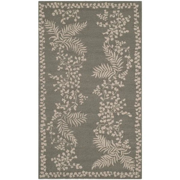 Martha Stewart by Safavieh Fern Row Wool Rug - 6& x 6& Round - Red/Dahlia