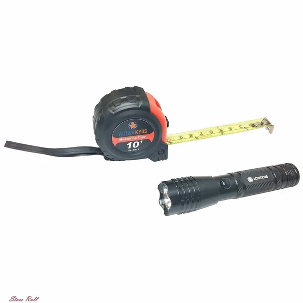 Active Kyds 9 Piece Kids Tool Set with Real Tools Fiberglass Hammer Tape Measure