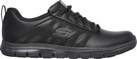 Skechers Women's Work Relaxed Fit Ghenter Follans SR Sneaker, Black