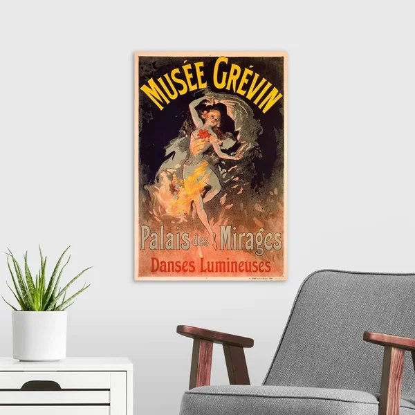 Musee Grevin, Palais Mirages, Vintage Poster, by Jules Cheret, Canvas Wall Art, 16x24, Great Big Canvas