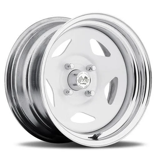 U.S. Wheel : Wheel, 021 Series Drift Star FWD, Steel, Chrome/Gloss White, 14 inch x 6.0 Wheels