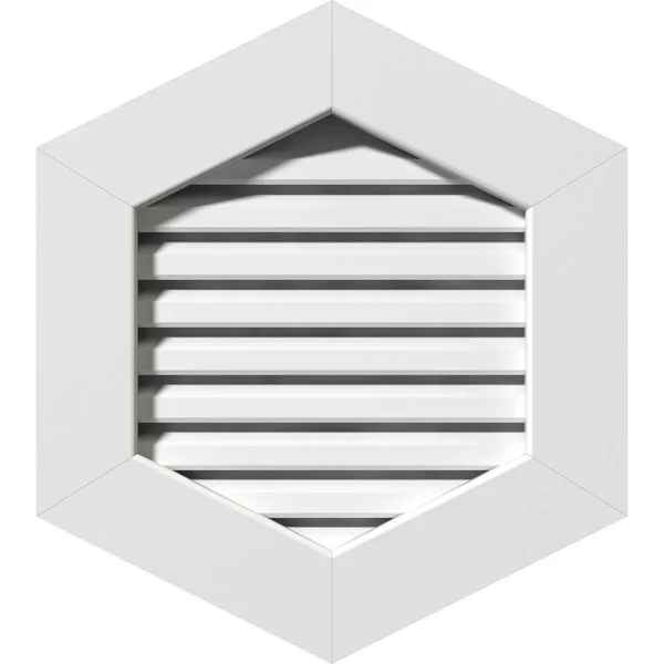 Ekena Millwork GVPVP16X2601FUN-07 16x22W x 26x22H Vertical Peaked Gable Vent (21x22W x 31 1/4x22H Frame Size) 7/12 Pitch: Functi