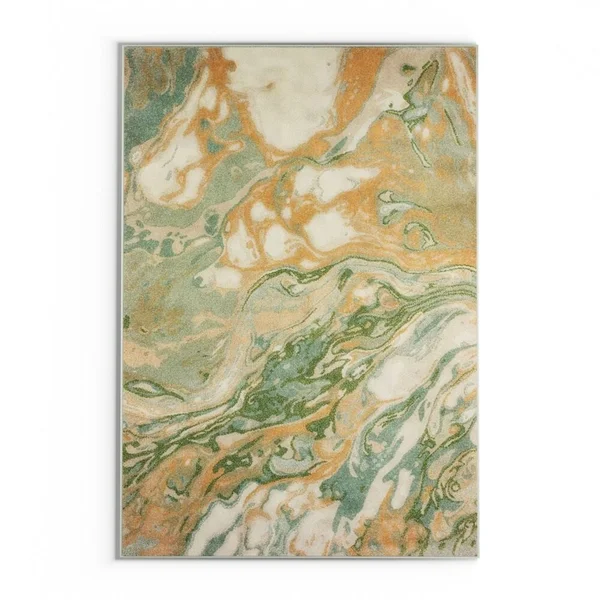 Style Haven Organic Abstract Rust/Teal Area Rug - 7&10x22 x 10&10x22 7&10x22x10&10x22